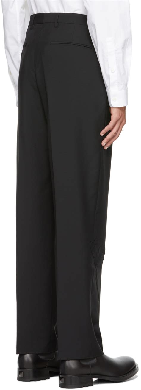 Black Mohair Wool Trousers 